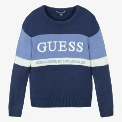 Guess Tops*Junior Boys Blue Knitted Jumper