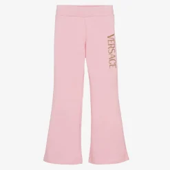 Versace Trousers*Junior Girls Pink Cotton Flared Joggers