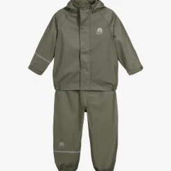 CeLaVi Coats & Jackets|Coats & Jackets*Khaki Green 2 Piece Rainsuit