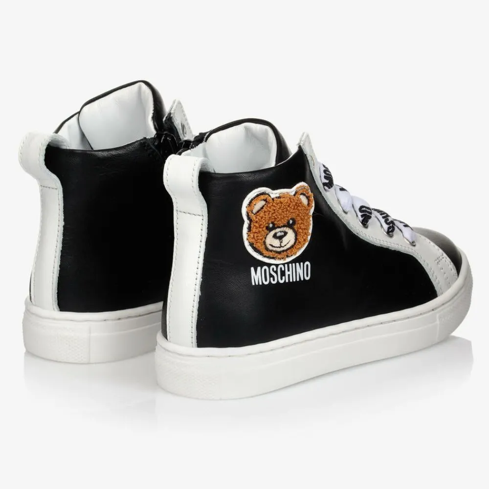Moschino Kid-Teen Trainers|Trainers*Leather High-Top Logo Trainers