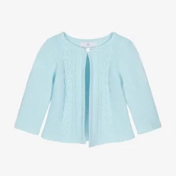 Beau KiD Tops*Light Blue Cotton Knit Baby Cardigan