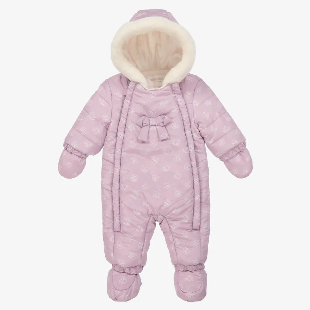 Mayoral Snowwear|Snowwear*Lilac Purple Padded Baby Snowsuit