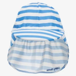 Mitty James Swimwear*Mid-Blue Striped Legionnaire's Hat (UPF 50+)