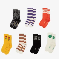 Mini Rodini Socks|Socks*Multicolour Organic Cotton Socks (7 Pack)