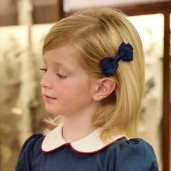 Peach Ribbons Hair Accessories*Navy Blue Bow Hair Clip (7cm)