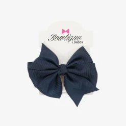 Bowtique London Hair Accessories*Blue Bow Hair Clip (10cm) Navy