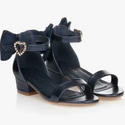 Angels Face Wedges & Heels|Wedges & Heels*Blue Bow Heel Sandals Navy