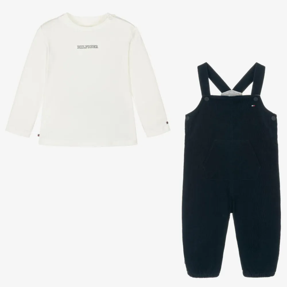 Tommy Hilfiger Outfit Sets|Outfit Sets*Navy Blue Corduroy Baby Dungaree Set