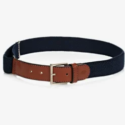 Zaccone Clothing Accessories|Clothing Accessories*Navy Blue Cotton & Leather Belt