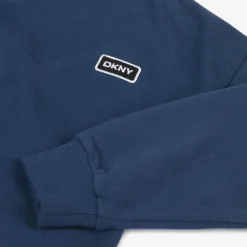 DKNY Tops*Navy Blue Cotton Embroidered Hoodie