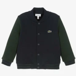 Lacoste Coats & Jackets|Coats & Jackets*Navy Blue Cotton Jersey Varisty Jacket