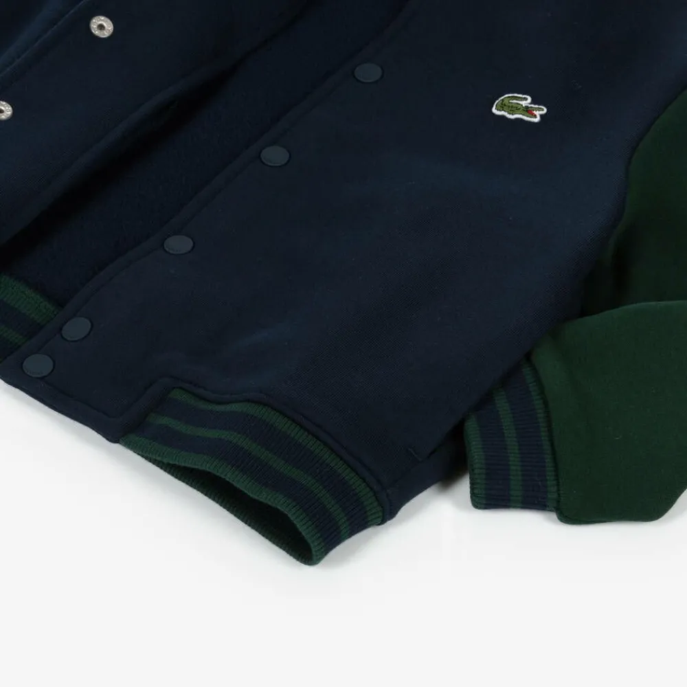 Lacoste Coats & Jackets|Coats & Jackets*Navy Blue Cotton Jersey Varisty Jacket