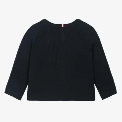 Tommy Hilfiger Tops*Navy Blue Cotton Knit Baby Cardigan