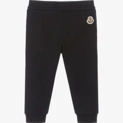 Moncler Enfant Trousers*Navy Blue Cotton Logo Joggers