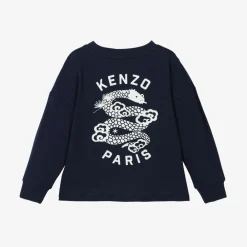 KENZO KIDS Tops*Navy Blue Cotton Snake Top