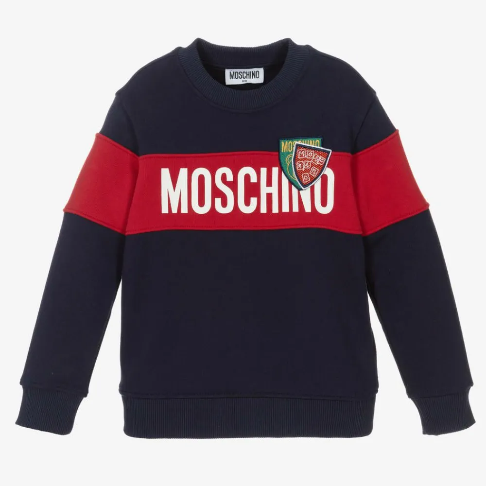 Moschino Kid-Teen Tops*Navy Blue Cotton Sweatshirt