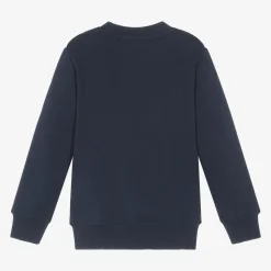 Moschino Kid-Teen Tops|Tops*Navy Blue Cotton Teddy Bear Sweatshirt