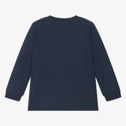 Moschino Baby Tops*Navy Blue Cotton Teddy Bear Baby Top