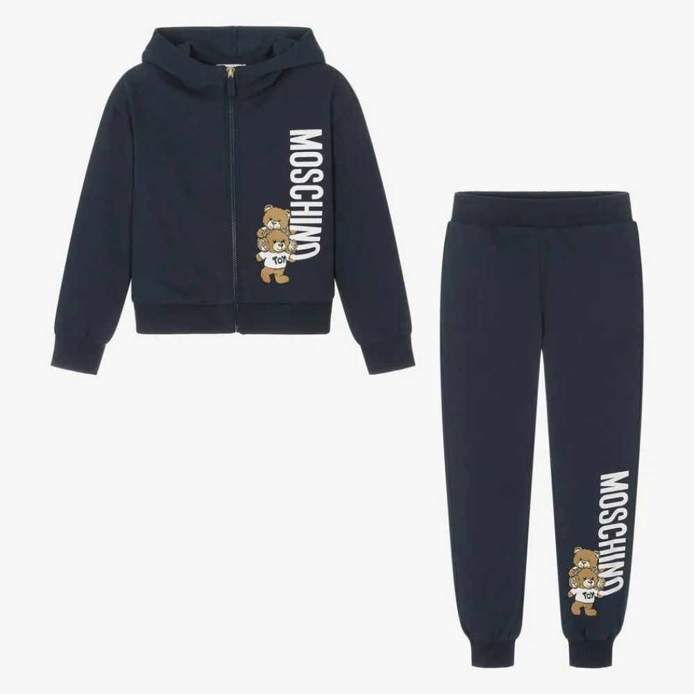 Moschino Kid-Teen Tracksuits|Tracksuits*Navy Blue Cotton Tracksuit