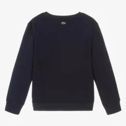 Lacoste Tops*Navy Blue Cotton Varsity Sweatshirt