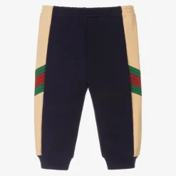 Gucci Trousers|Trousers*Navy Blue Cotton Web Baby Joggers