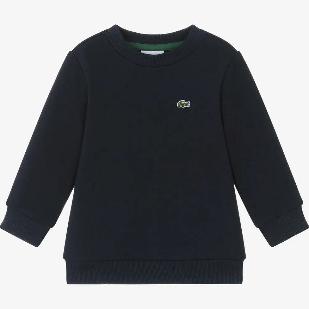 Lacoste Tops*Navy Blue Crocodile Logo Sweatshirt