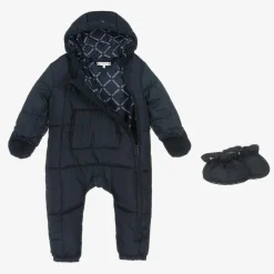 Tommy Hilfiger Snowwear|Snowwear*Navy Blue Hooded Baby Snowsuit