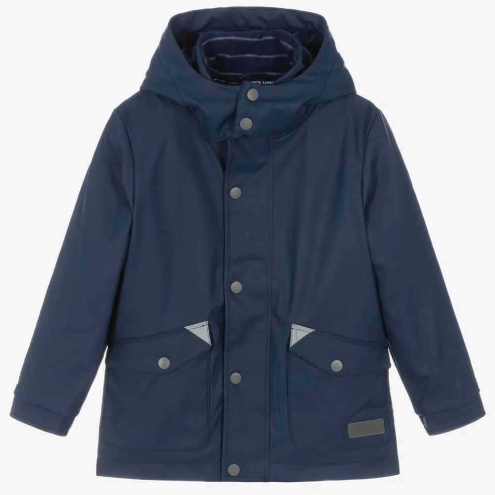 Mitty James Coats & Jackets|Coats & Jackets*Navy Blue Hooded Waterproof Raincoat