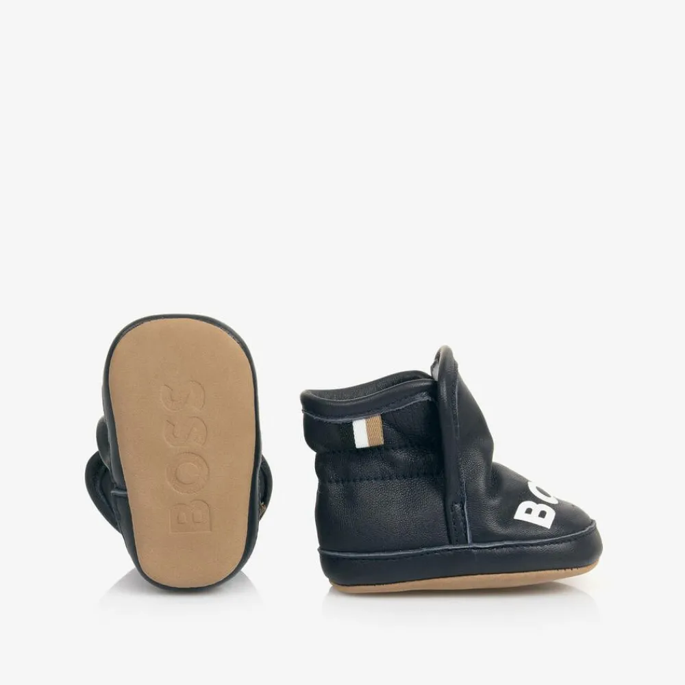 BOSS Pre Walkers|Pre Walkers*Navy Blue Leather Baby Pre-Walker Shoes