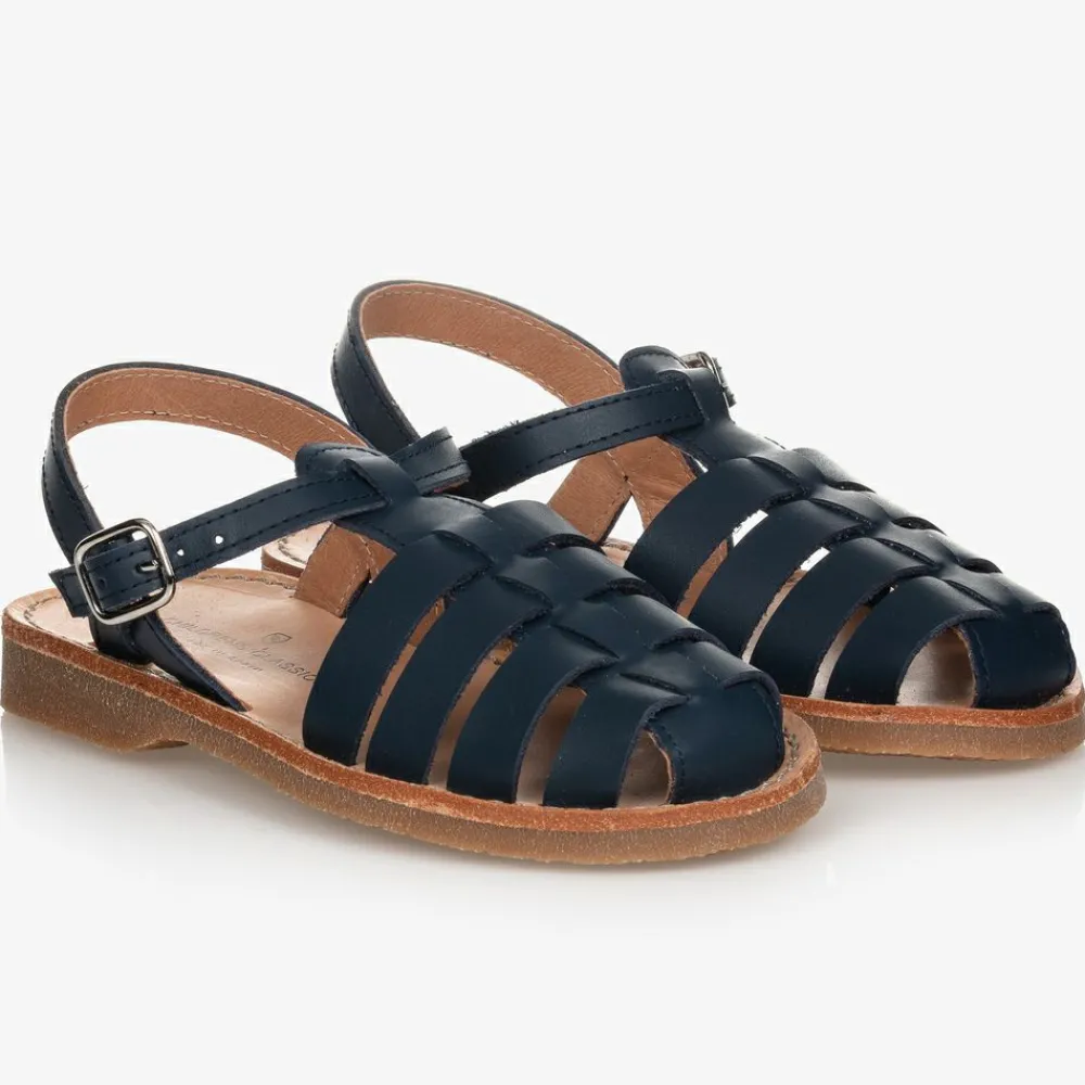 Childrens Classics Sandals|Sandals*Navy Blue Leather Sandals