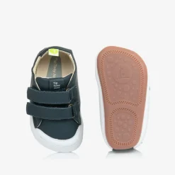 Tip Toey Joey Trainers|Trainers*Navy Blue Leather Velcro Trainers