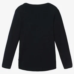 Joha Underwear*Navy Blue Merino Wool Knitted Top