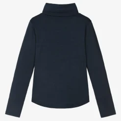 Smalls Merino Tops*Navy Blue Merino Wool Roll Neck Top