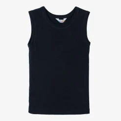 Joha Underwear*Navy Blue Merino Wool Vest