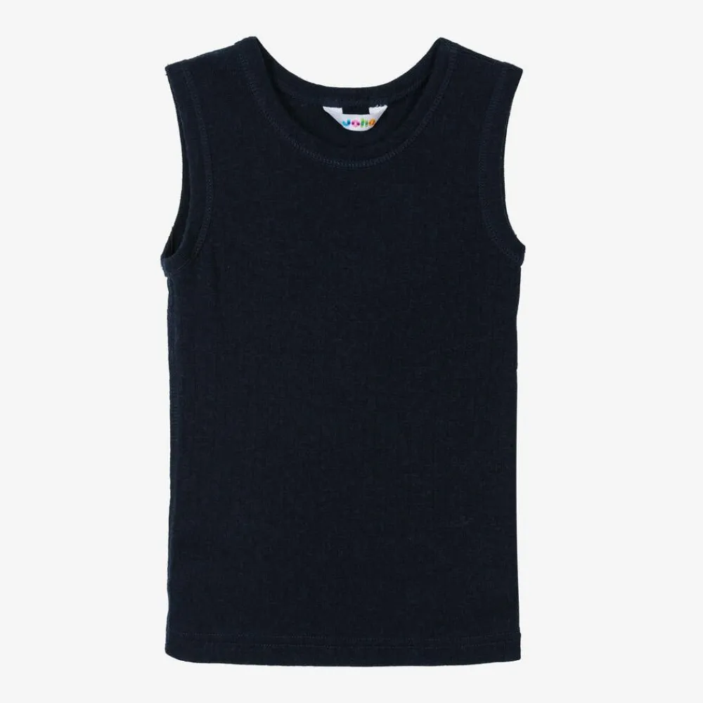Joha Underwear*Navy Blue Merino Wool Vest