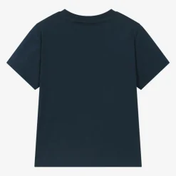 KENZO KIDS Tops*Navy Blue Organic Cotton T-Shirt