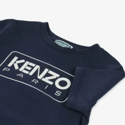 KENZO KIDS Tops*Navy Blue Organic Cotton T-Shirt