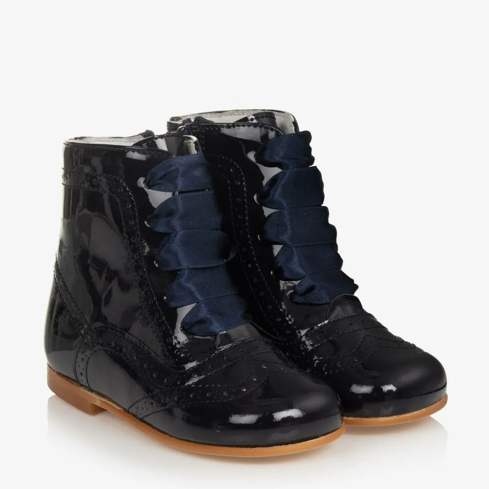 Childrens Classics Boots|Boots*Navy Blue Patent Leather Boots