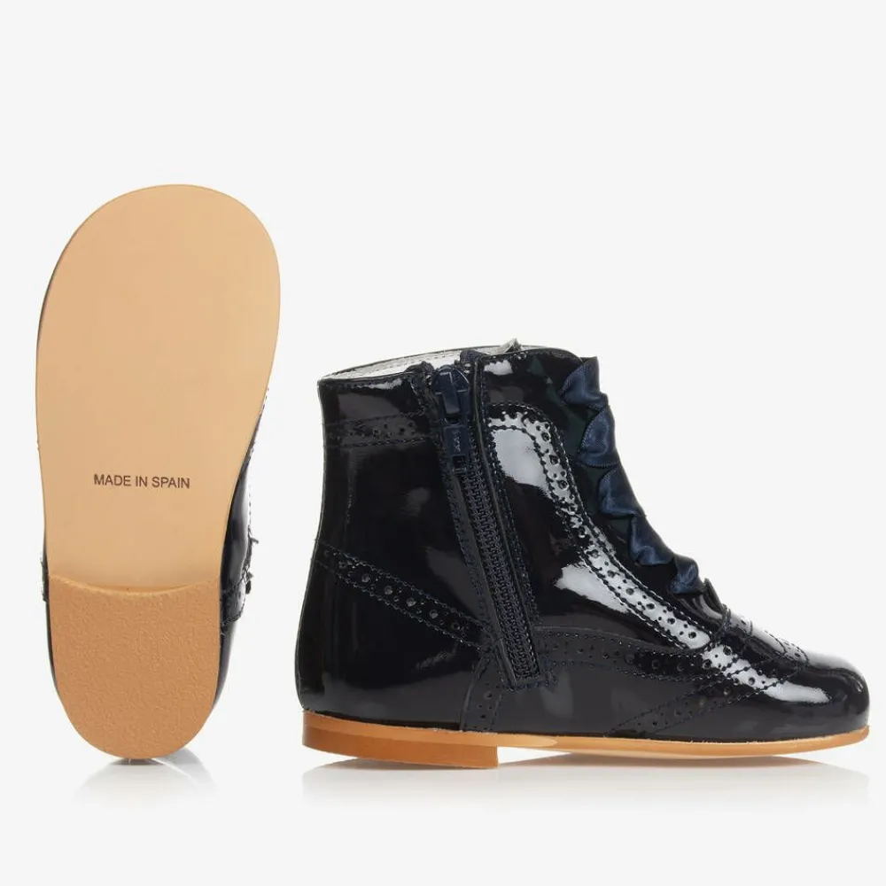 Childrens Classics Boots|Boots*Navy Blue Patent Leather Boots