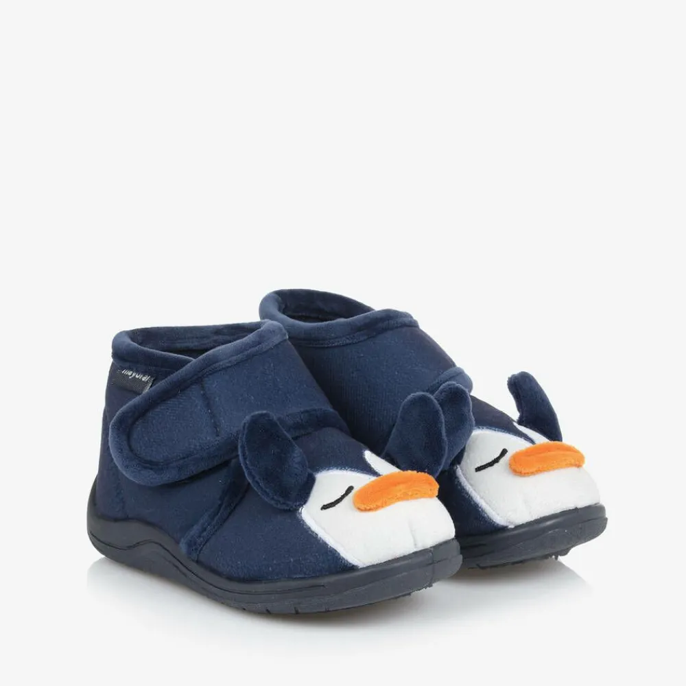 Mayoral Slippers|Slippers*Navy Blue Penguin Slippers