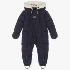 Mitty James Snowwear|Snowwear*Navy Blue Puffer Baby Snowsuit