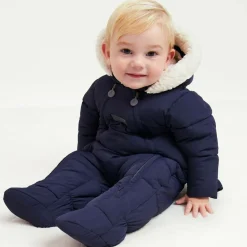 Mitty James Snowwear|Snowwear*Navy Blue Puffer Baby Snowsuit
