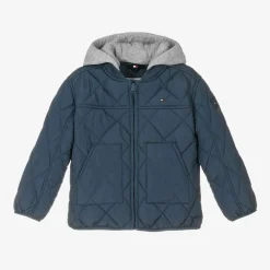 Tommy Hilfiger Coats & Jackets*Navy Blue Quilted Hooded Jacket