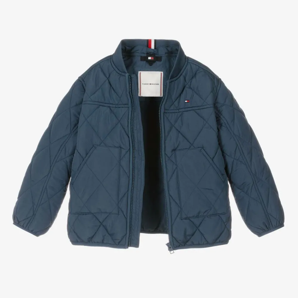Tommy Hilfiger Coats & Jackets*Navy Blue Quilted Hooded Jacket