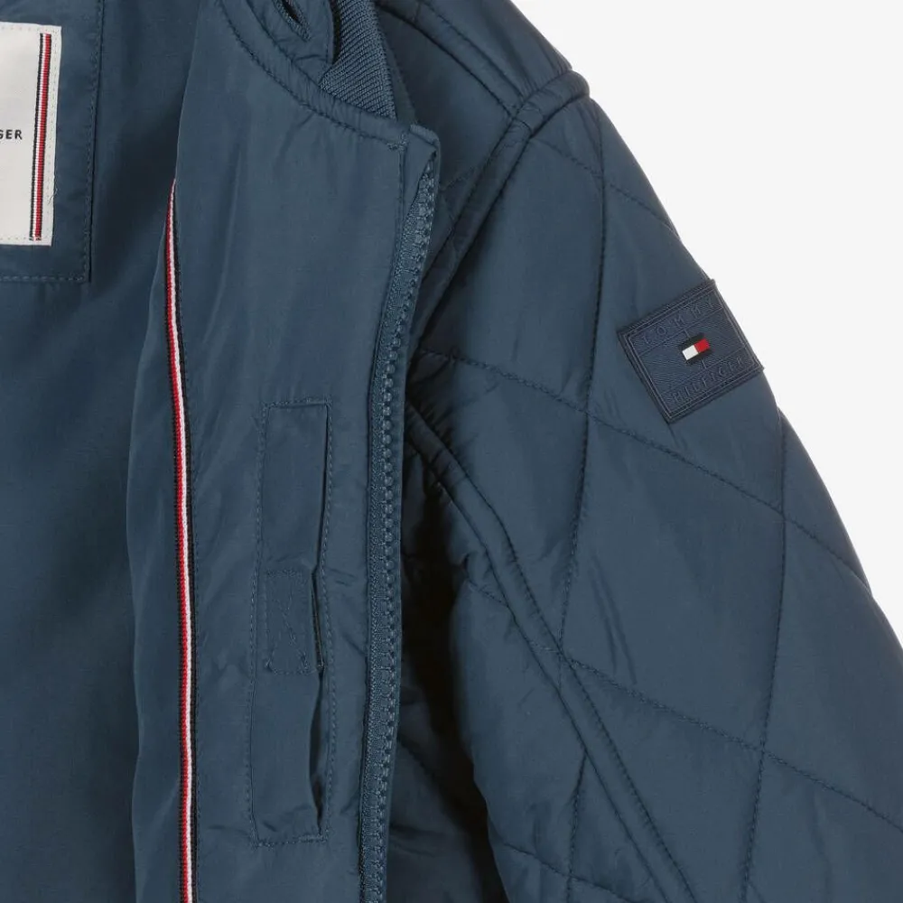 Tommy Hilfiger Coats & Jackets*Navy Blue Quilted Hooded Jacket