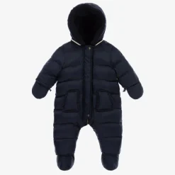 Tartine et Chocolat Snowwear*Navy Blue Reversible Baby Snowsuit