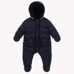 Tartine et Chocolat Snowwear*Navy Blue Reversible Baby Snowsuit