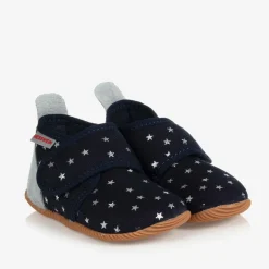 Giesswein Slippers|Slippers*Navy Blue Star Velcro Slippers