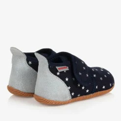 Giesswein Slippers|Slippers*Navy Blue Star Velcro Slippers