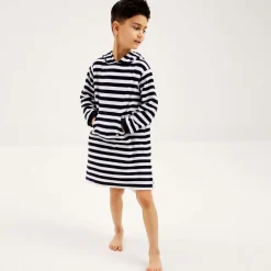 Mitty James Swimwear*Navy Blue Stripe Cotton Towelling Robe
